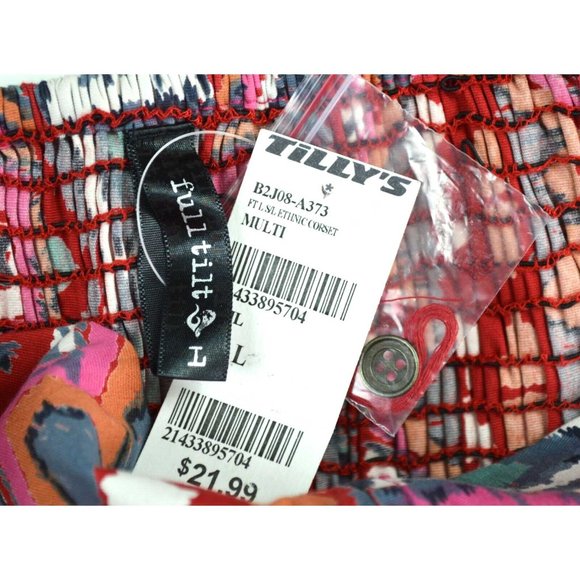 FULL TILT Corset Top Size LARGE L Multi Color Tank TILLY'S NWT - Picture 4 of 4